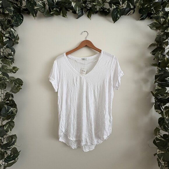 Cotton On V-Neck Short Sleeve Shirt White NWT Women’s Size S - Picture 1 of 6